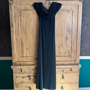 Deep navy full length gown
